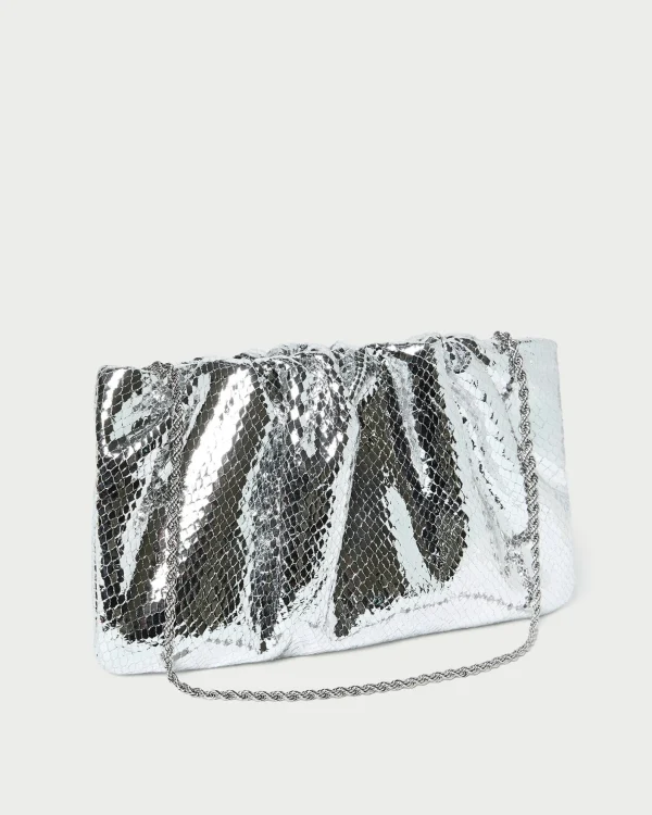 Best Serena Silver Gathered Leather Clutch Event Essentials | Clutches