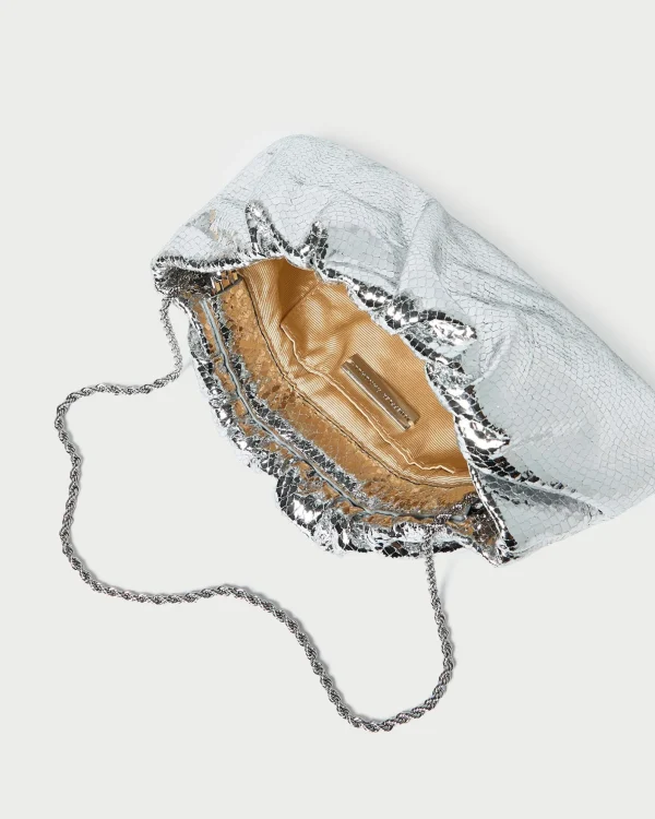 Best Serena Silver Gathered Leather Clutch Event Essentials | Clutches