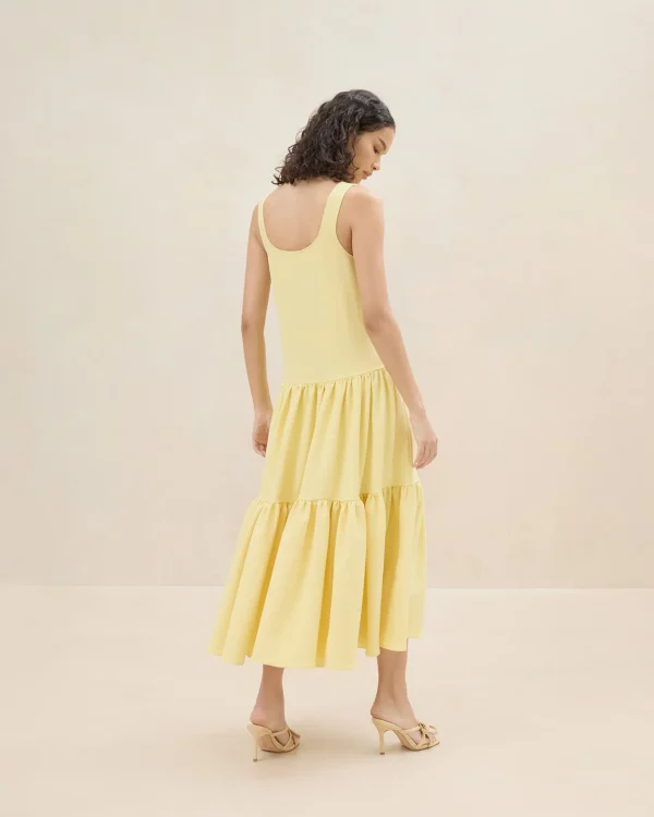 Outlet Soren Yellow Tiered Sleeveless Dress FOR THE GUESTS | FOR THE BRIDE