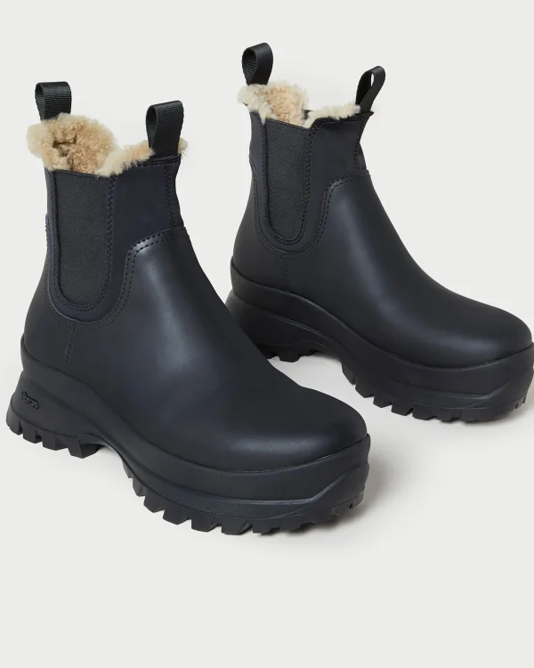 Cheap Tara Black Shearling-Lined Boot Boots