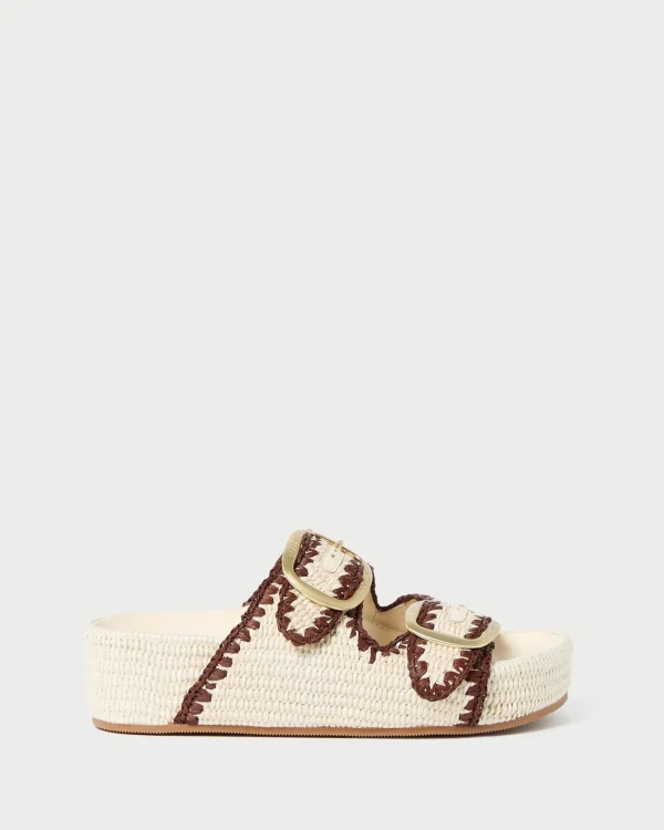 Best Theo Blue Raffia Footbed Sandal Casual Staples | Flat Sandals