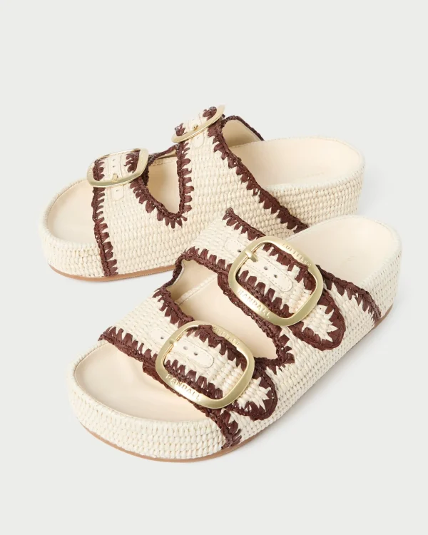 Best Theo Blue Raffia Footbed Sandal Casual Staples | Flat Sandals