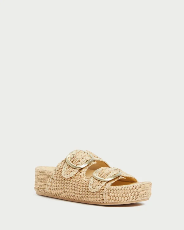Best Theo Blue Raffia Footbed Sandal Casual Staples | Flat Sandals