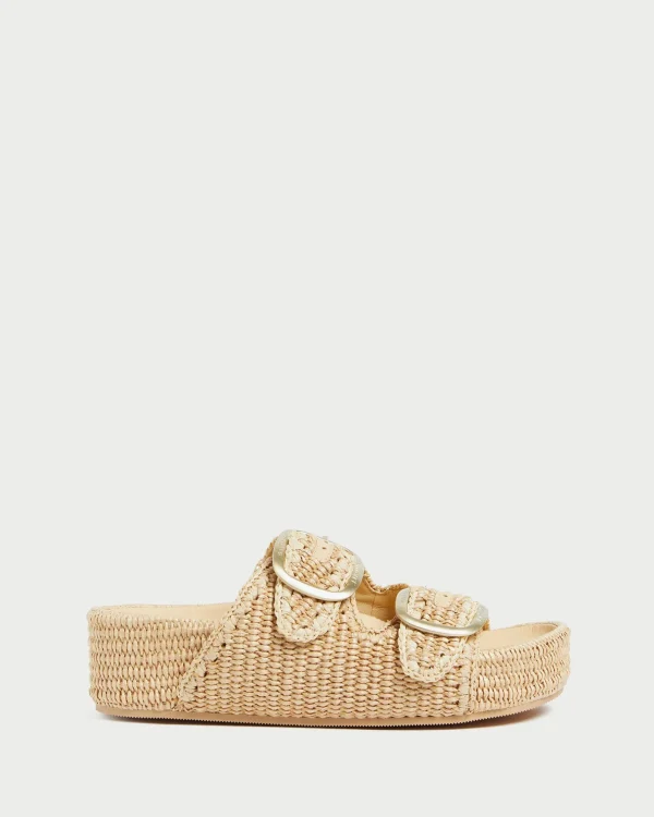 Best Theo Blue Raffia Footbed Sandal Casual Staples | Flat Sandals