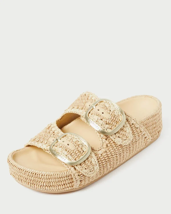 Best Theo Blue Raffia Footbed Sandal Casual Staples | Flat Sandals