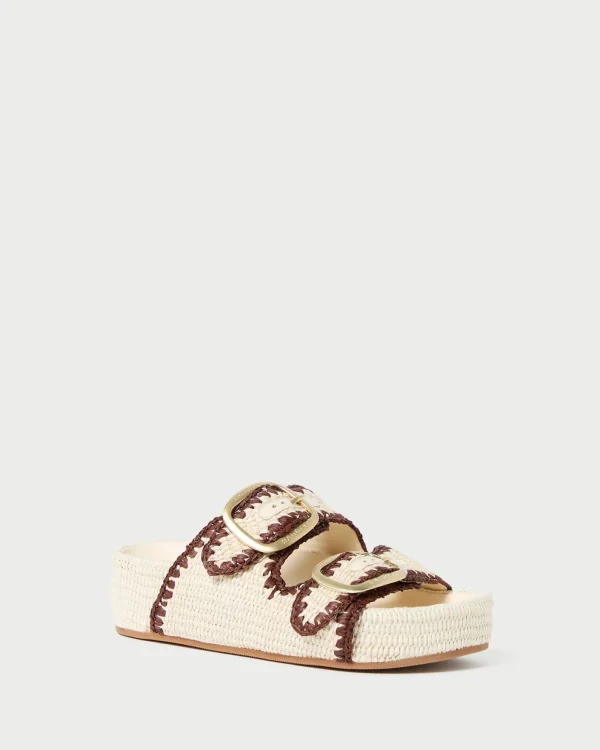 Best Theo Blue Raffia Footbed Sandal Casual Staples | Flat Sandals