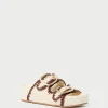 Shop Theo Cream Raffia Footbed Sandal Flat Sandals
