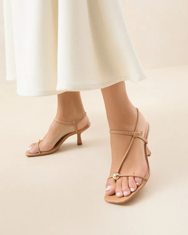 Best Triana Dune Leather Mid-Heel Sandal FOR THE GUESTS | Heeled Sandals